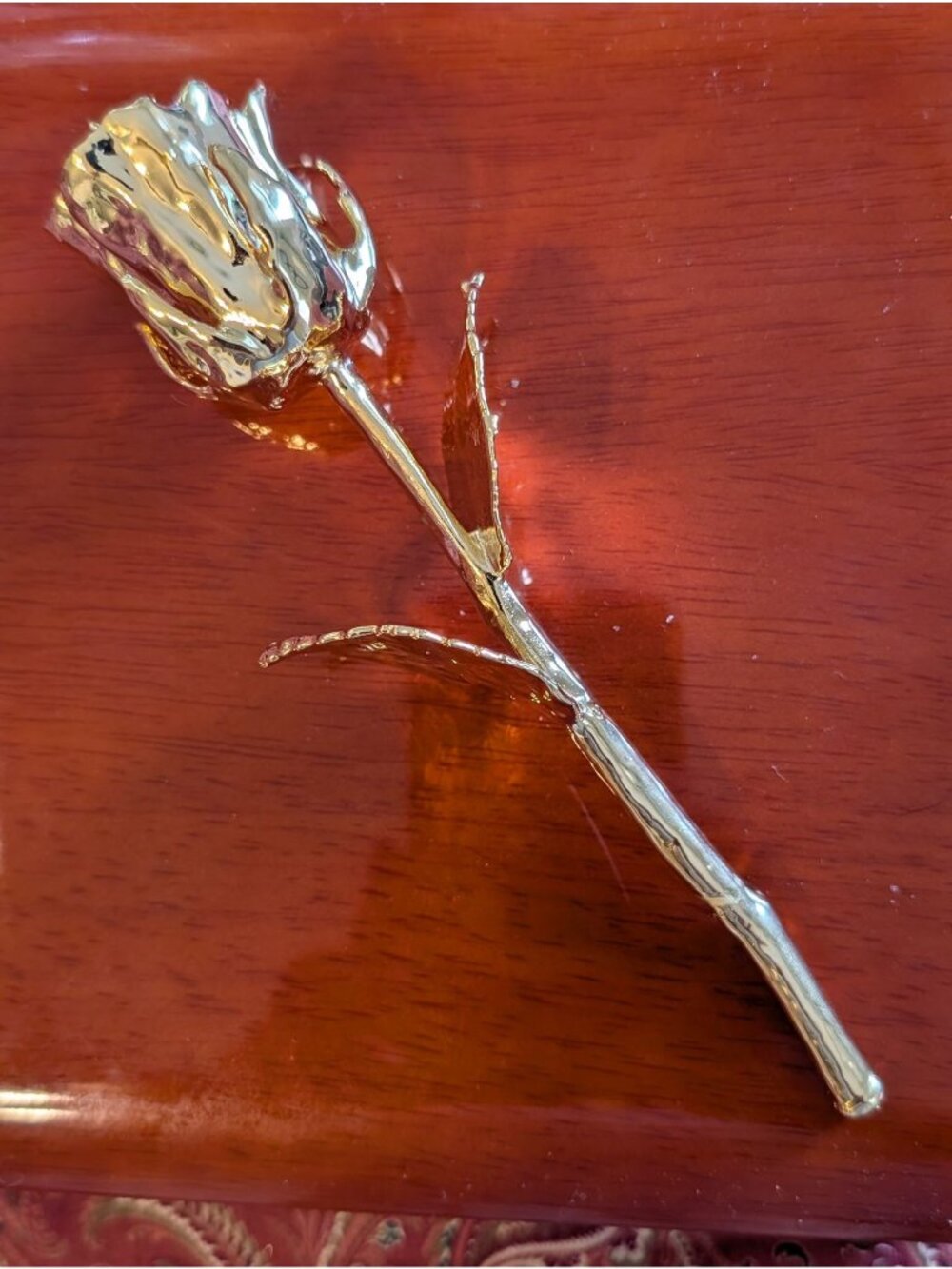 Real Rose Dipped in Silver 6.5 inches with Gift Box Special Keepsake Anniversary